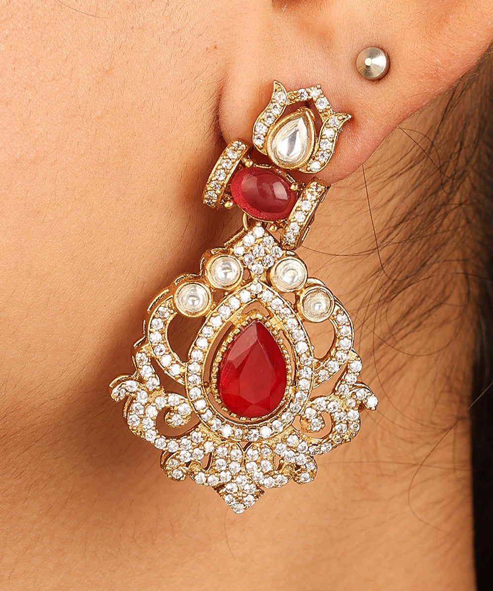 Red Kundan Necklace Set