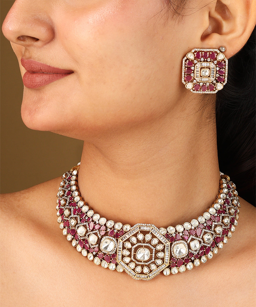 Statement Choker with American Diamond Stones