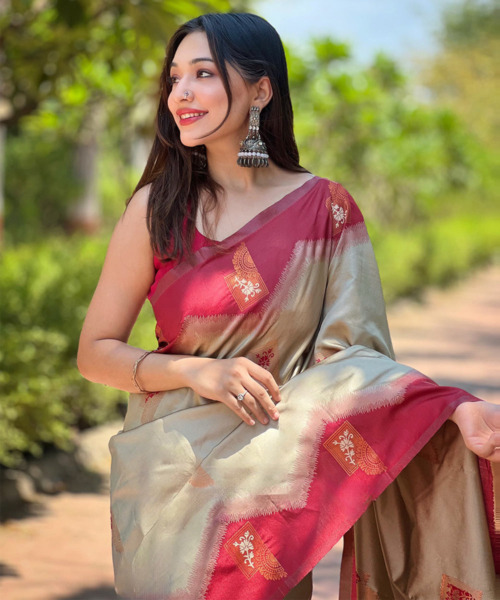 Woven Design Zari Art Silk Banarasi Saree