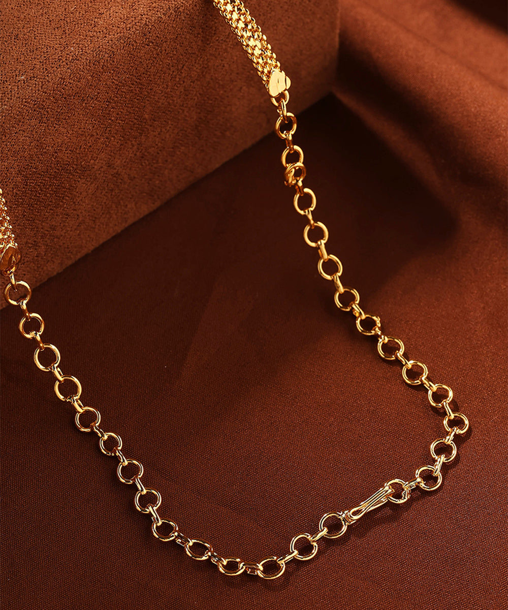 Gold Choker Set with Pink Stones and American Diamond Accents