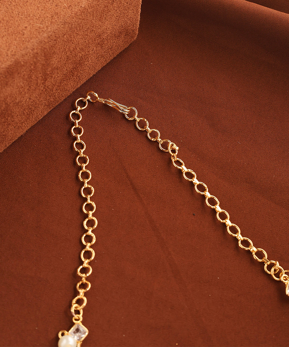 American Diamond and Pearls Necklace