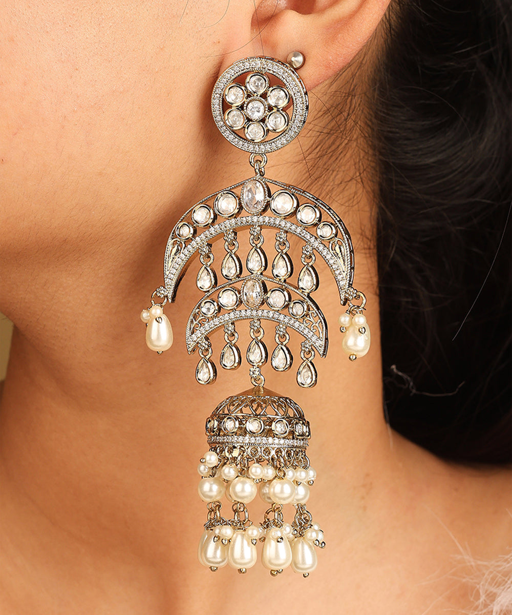 Traditional Kundan Gold Jhumkas