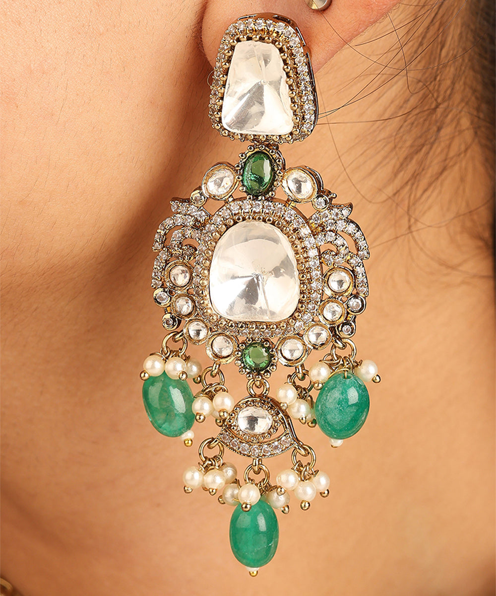 American Diamond Choker Set with Green Accents