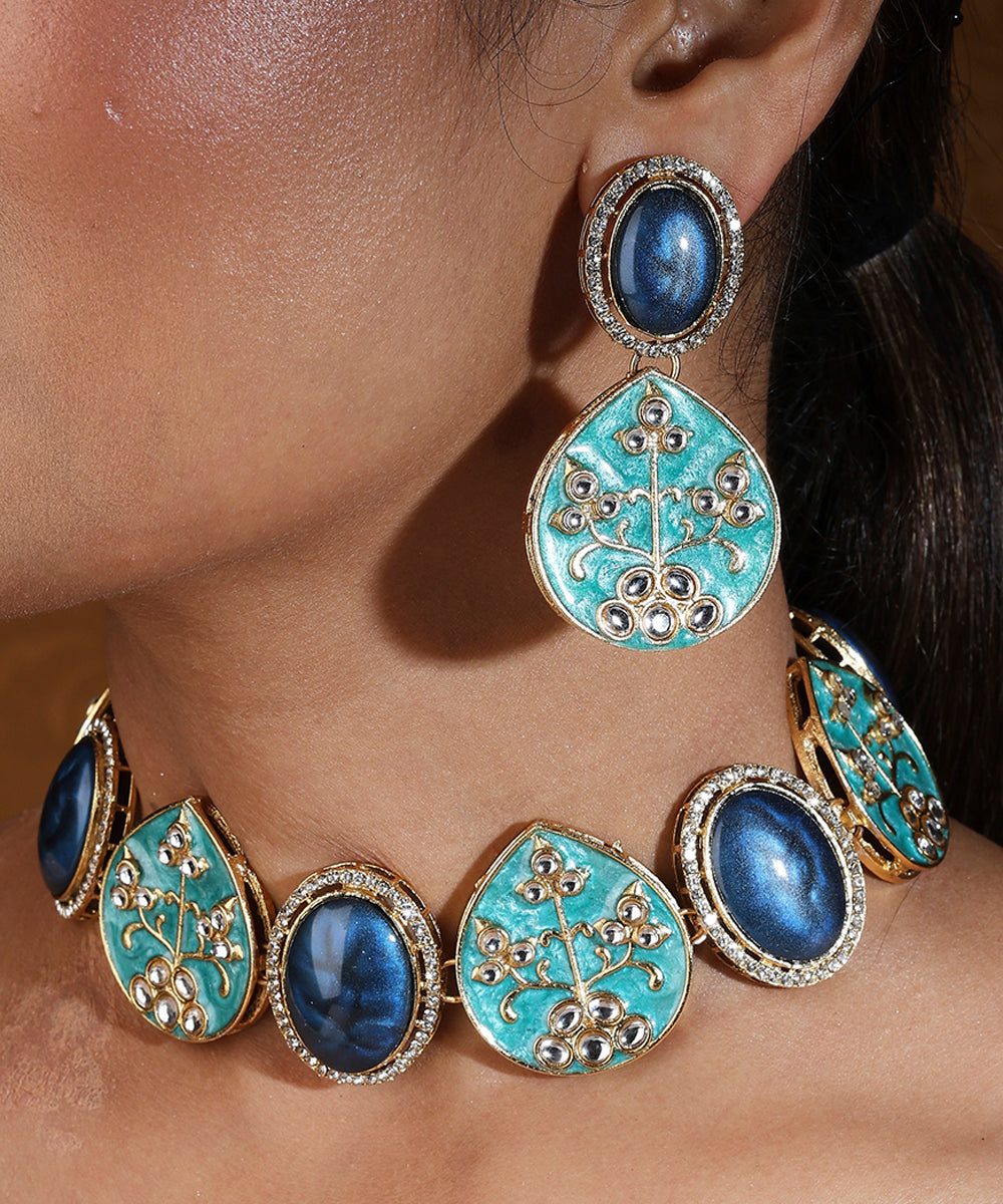 Blue and Sea Blue Choker