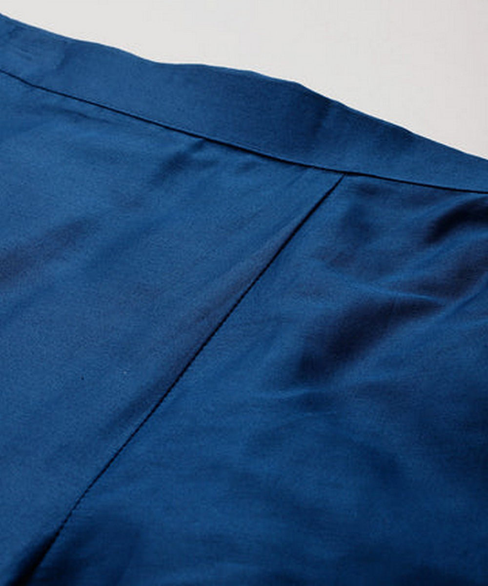 Co-ord Set Elegant Blue Cotton Blend Embroidered Kurta & Pant