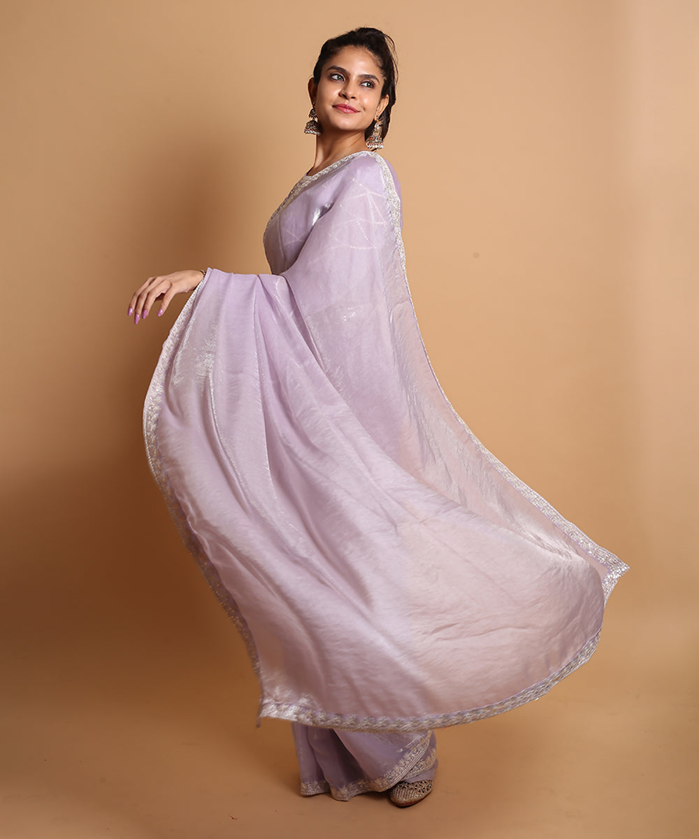 Twilight Shimmer Saree with Ready Blouse