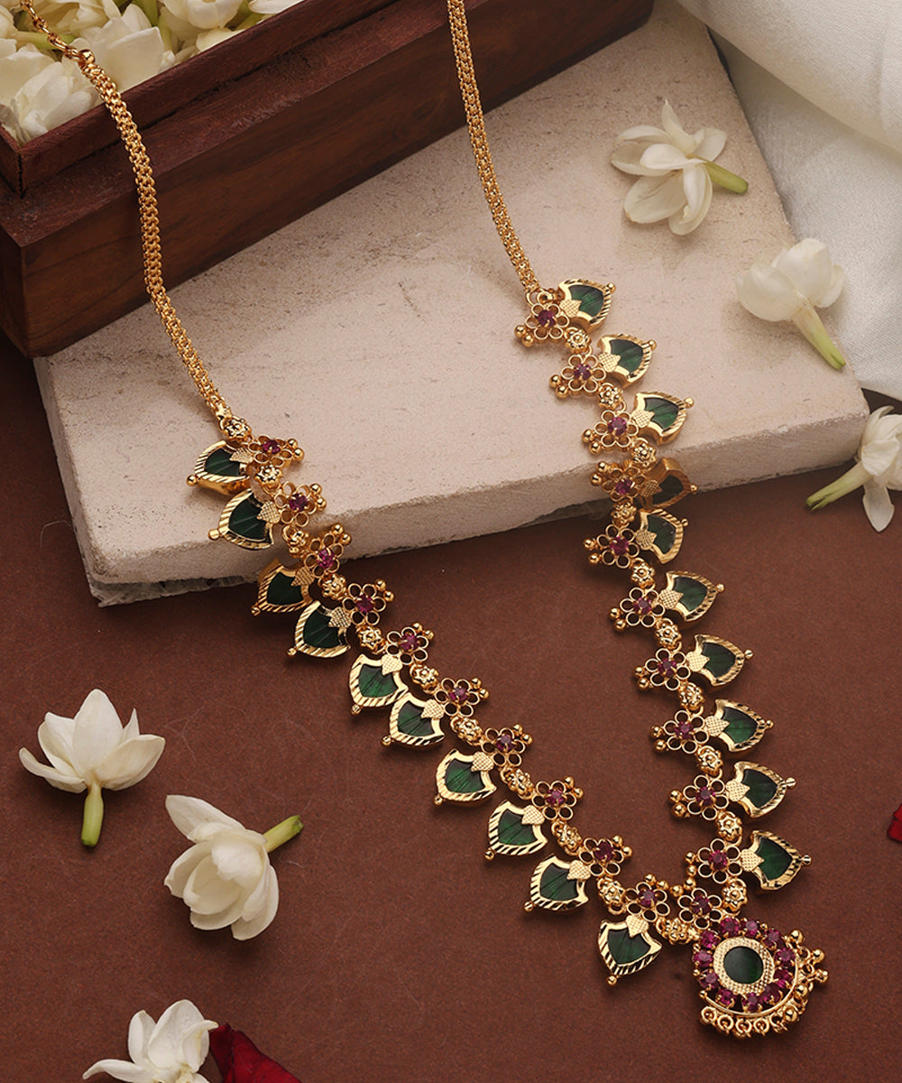 Gold Plated Palakka Necklace Set