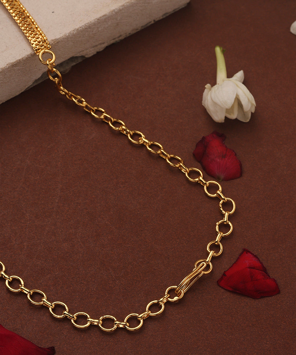 Gold Plated Long Necklace Set with Kari Accents
