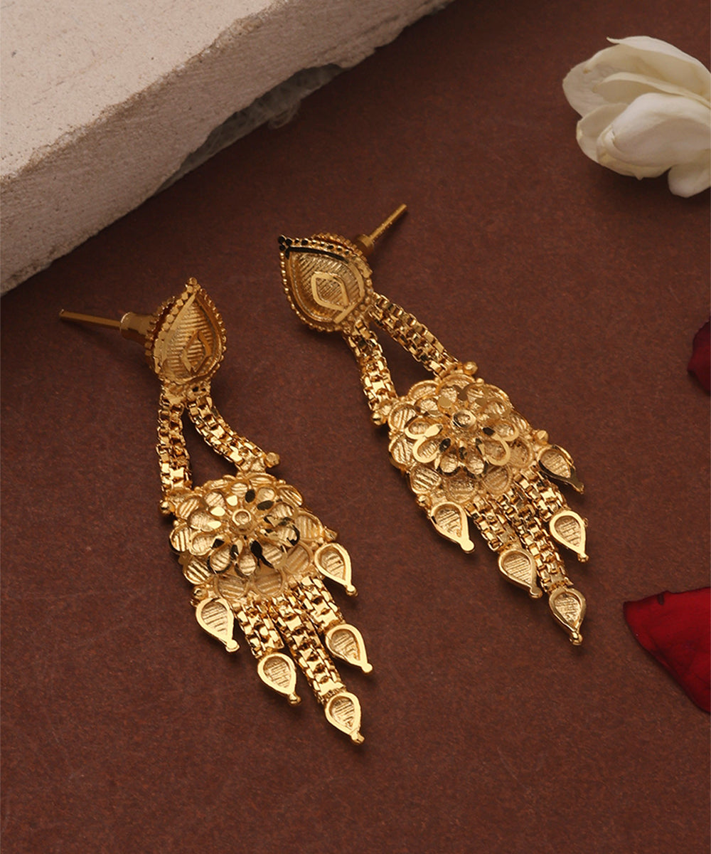 Gold Plated Long Necklace Set with Kari Accents