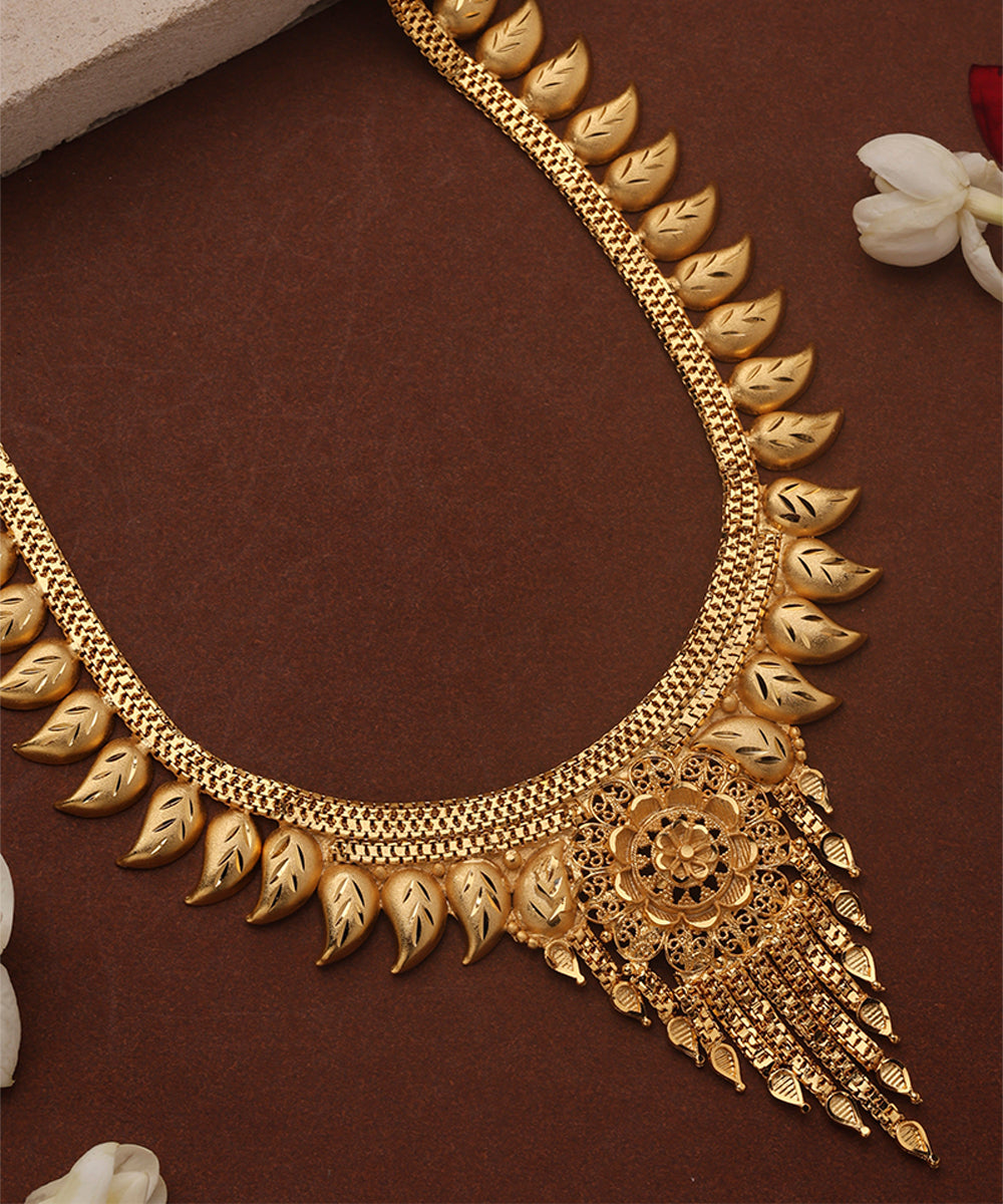 Gold Plated Long Necklace Set with Kari Accents