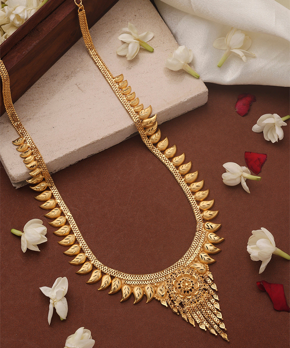 Gold Plated Long Necklace Set with Kari Accents
