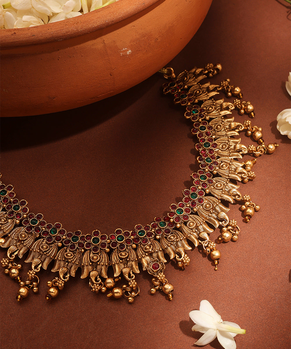 Gold Plated Temple jewellery Necklace Set
