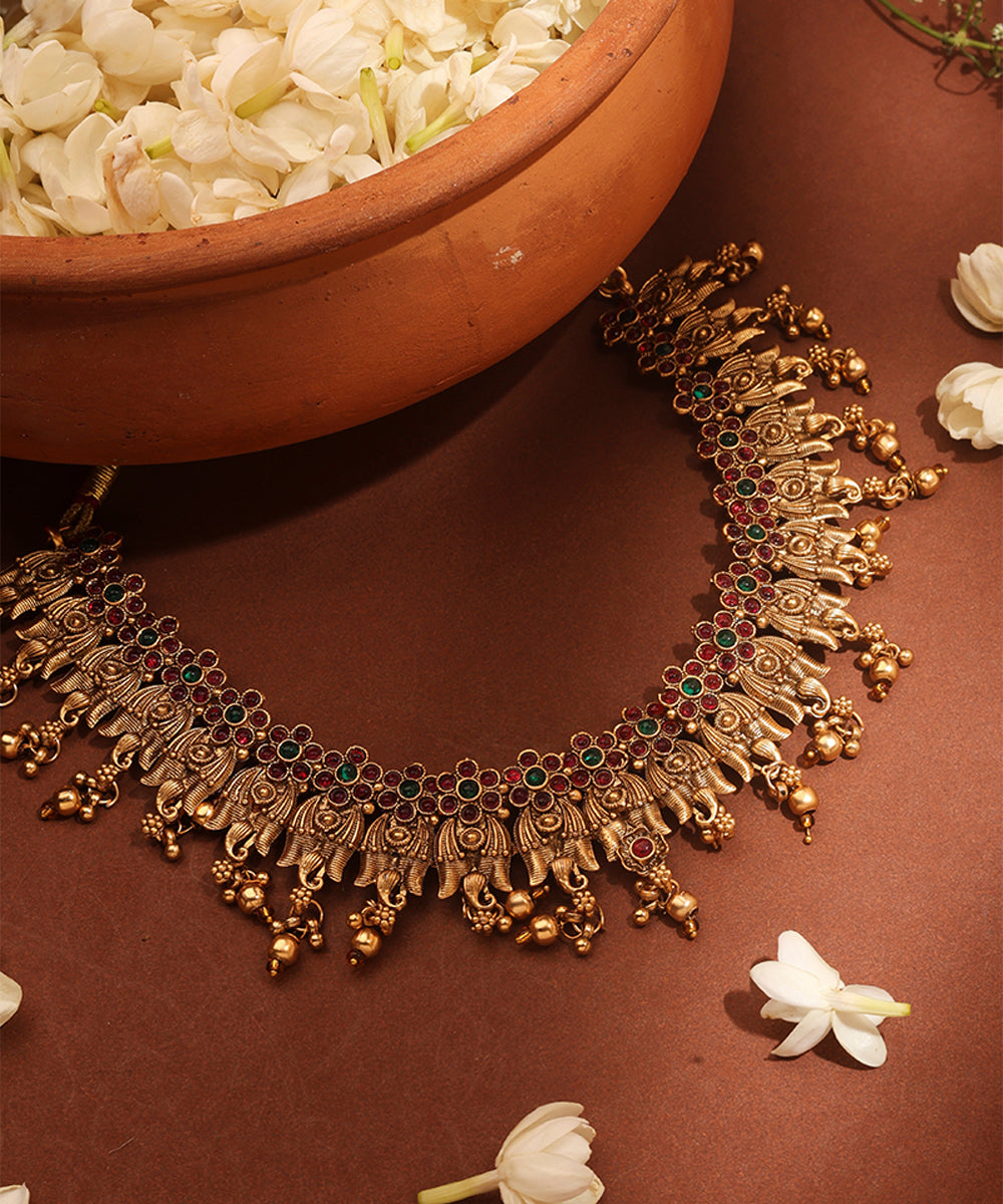Gold Plated Temple jewellery Necklace Set