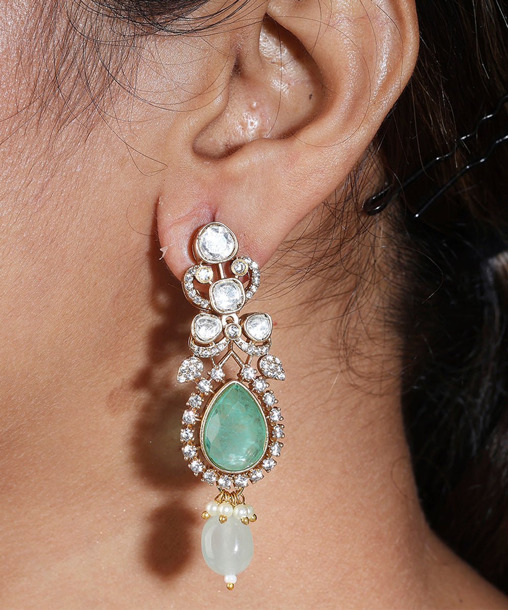 Choker with American Stones and Mint Green Accents