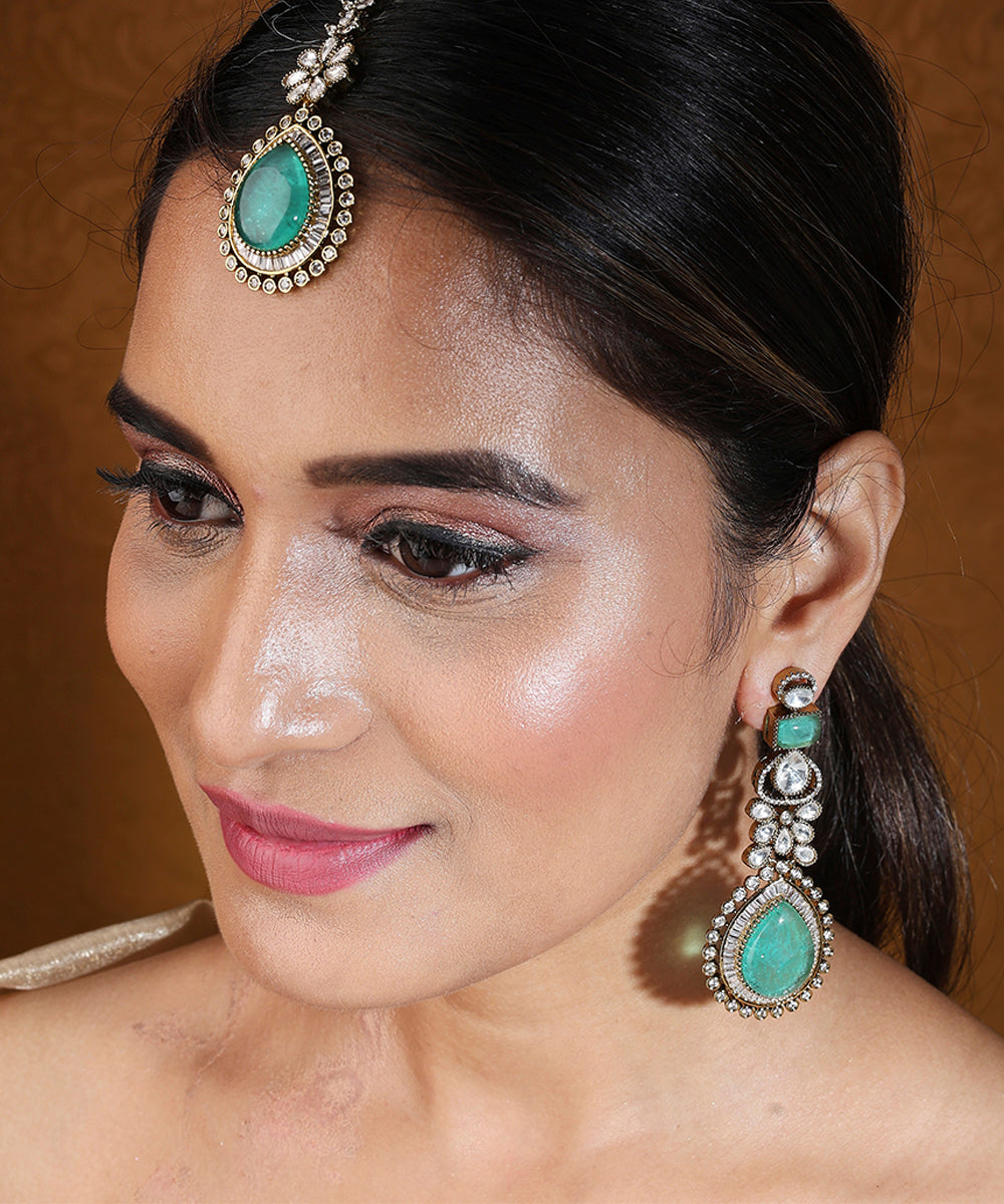 Bridal Choker with Mint Green Stones and Kundan