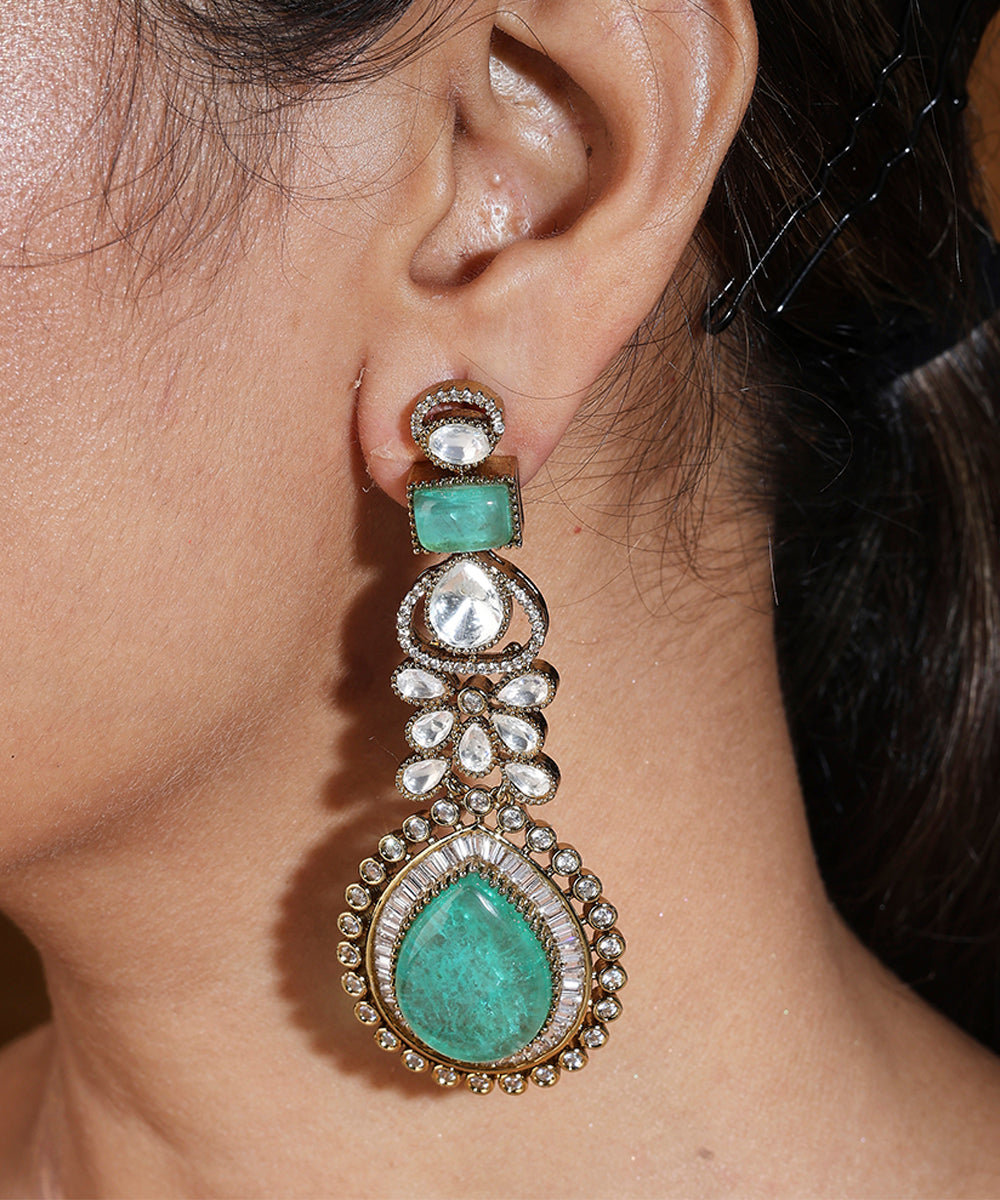 Bridal Choker with Mint Green Stones and Kundan