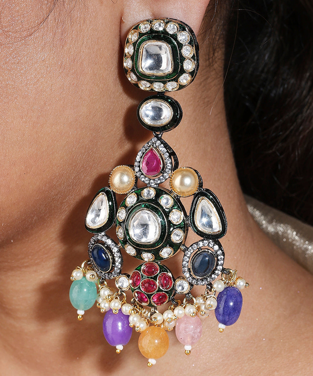 Multicolour Statement Choker with Jaipur Jadau Work