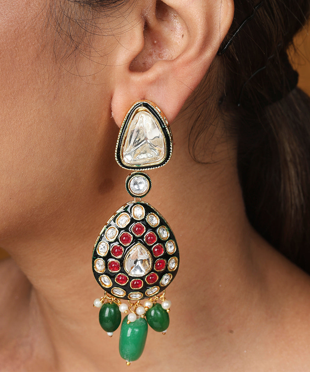 Kundan Long Necklace with Jaipur Jadau Work Bridal Jewellery