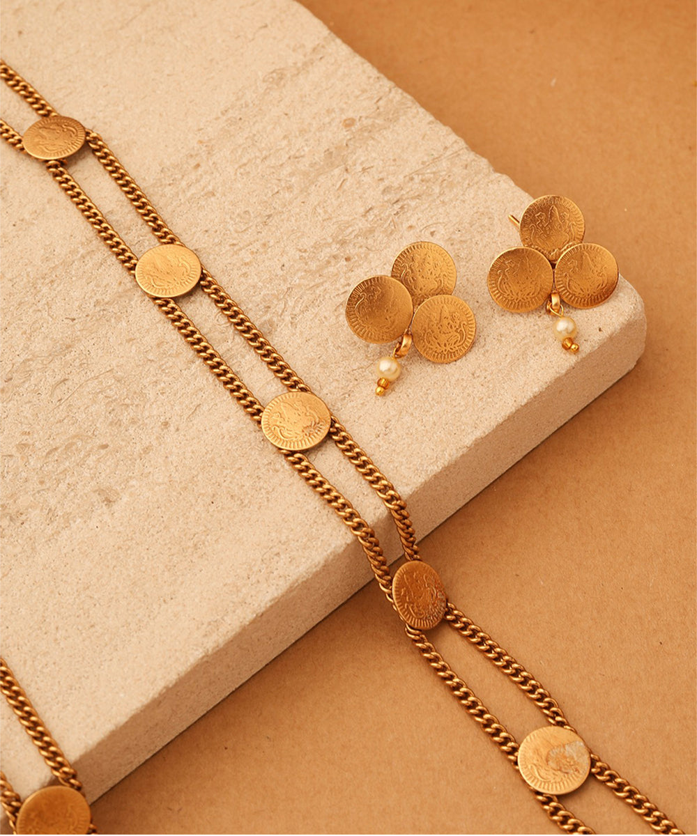 Goddess Fortune Coin Necklace Set