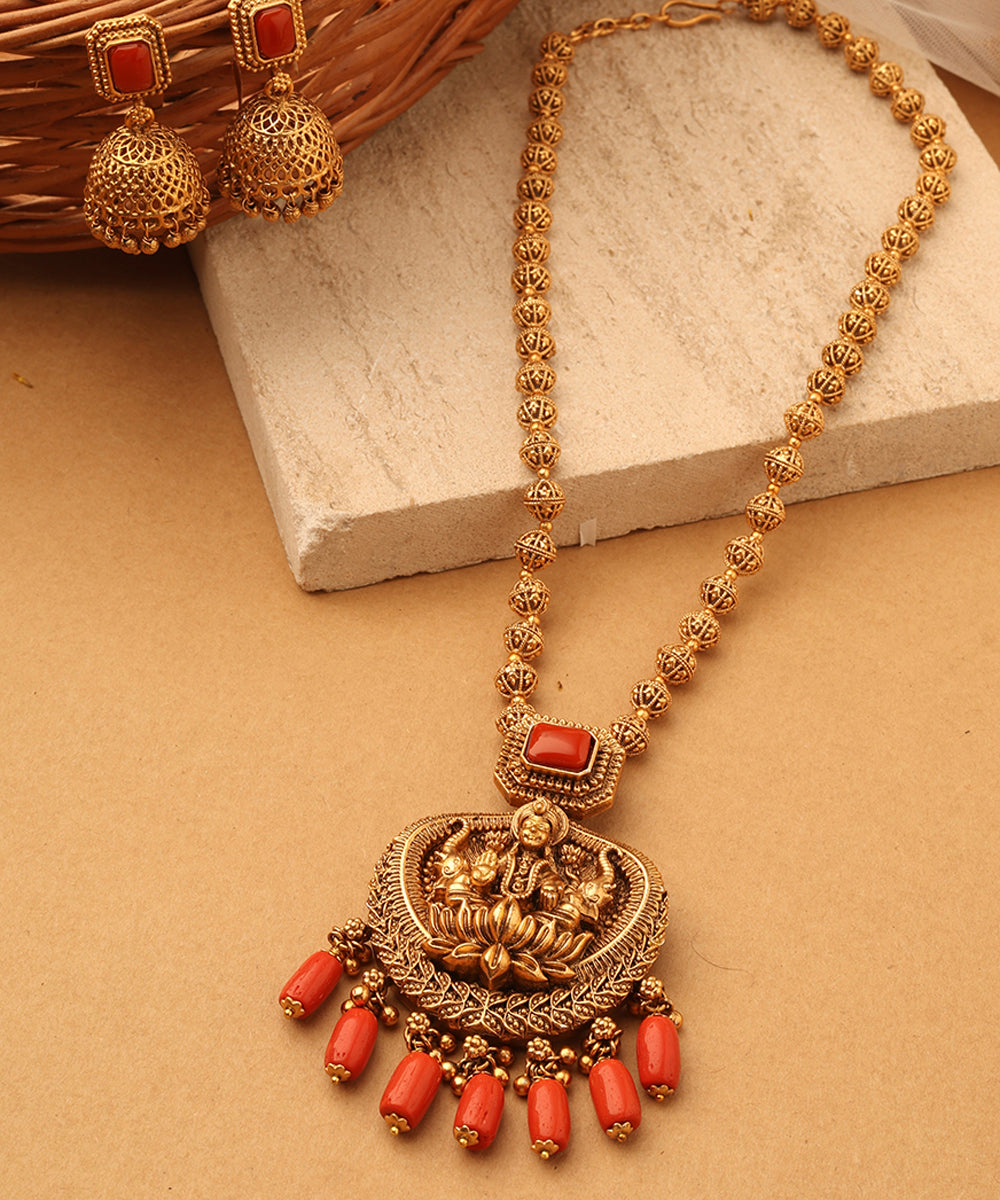 Lotus Blessings Lakshmi Necklace Set