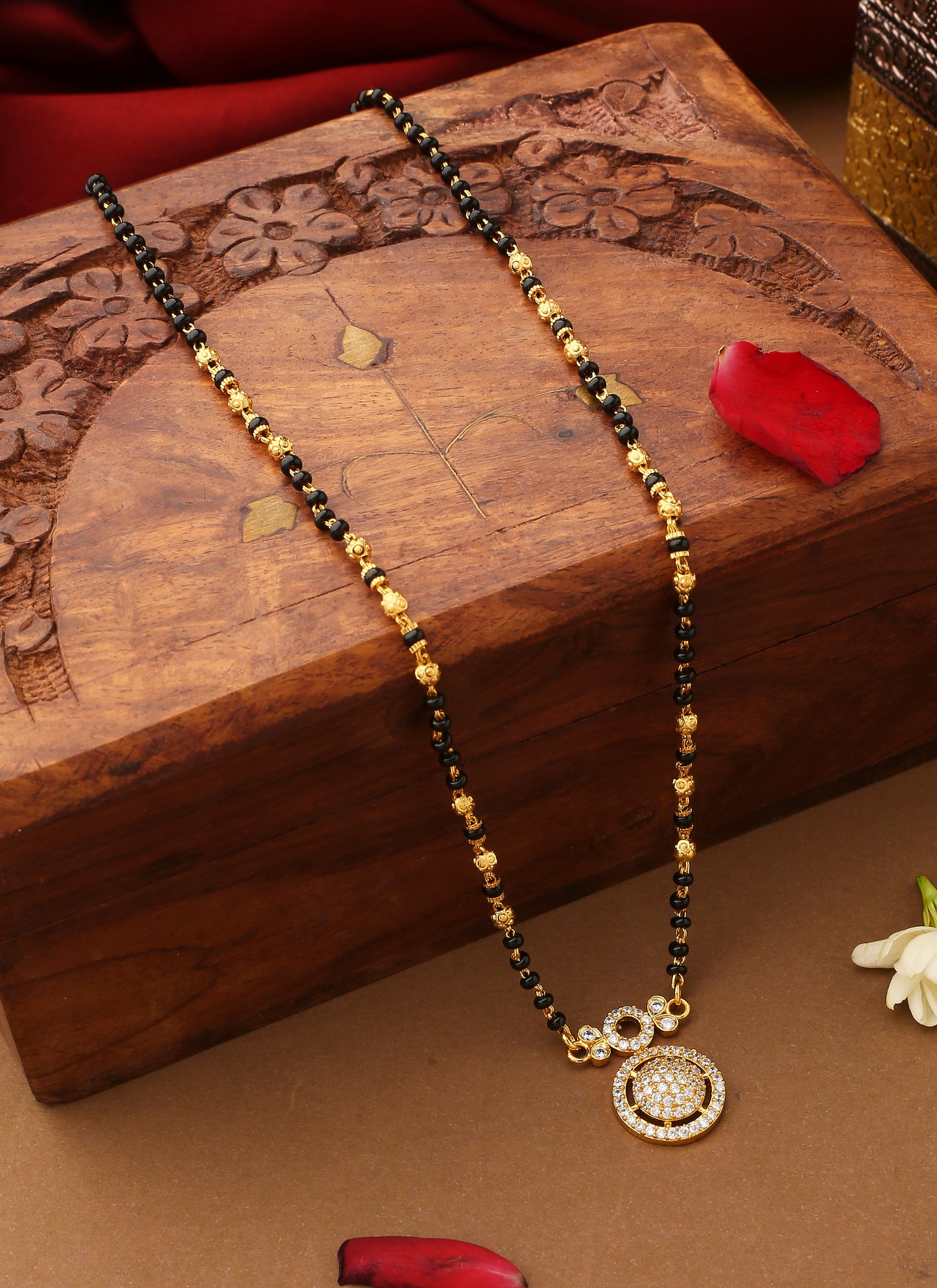 Black Gold Mangalsutra With Single Stone