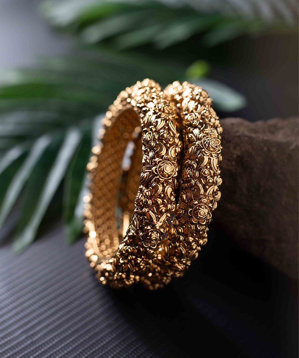 Traditional Gold-Plated Bangles Set of 2