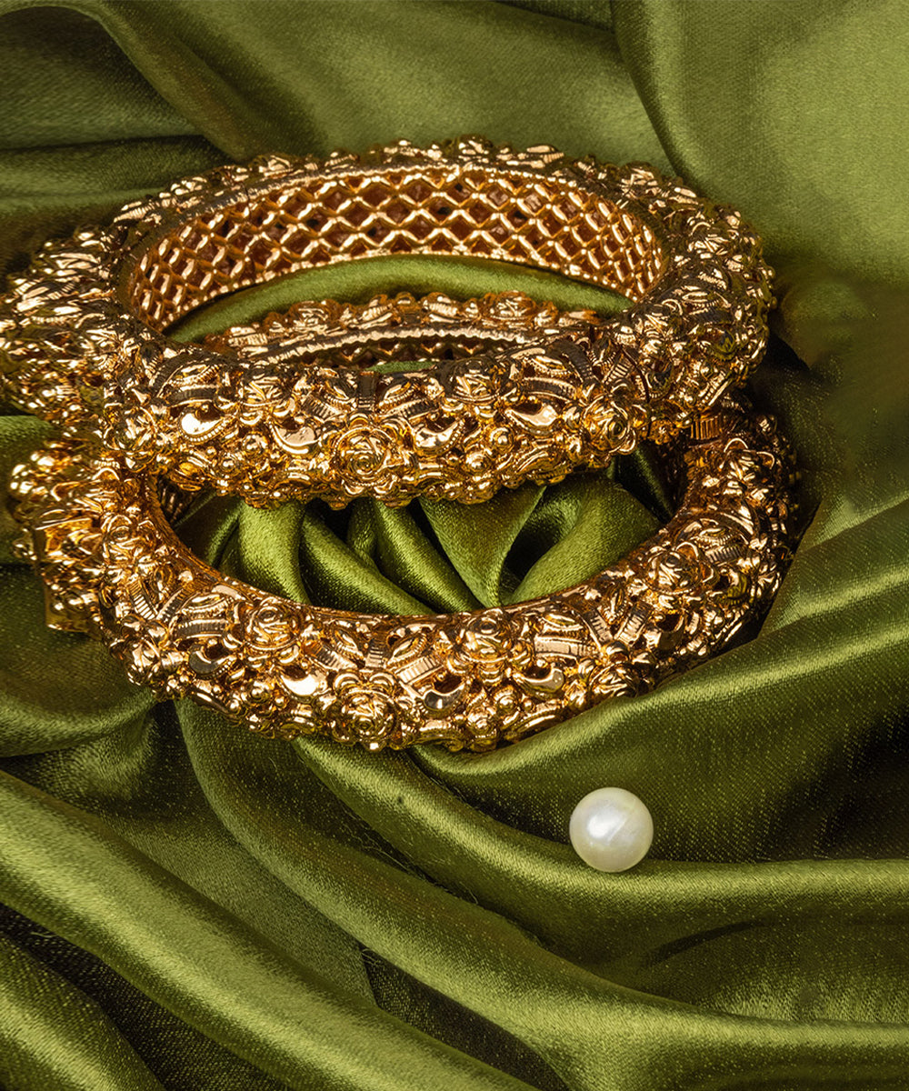 Traditional Gold-Plated Bangles Set of 2