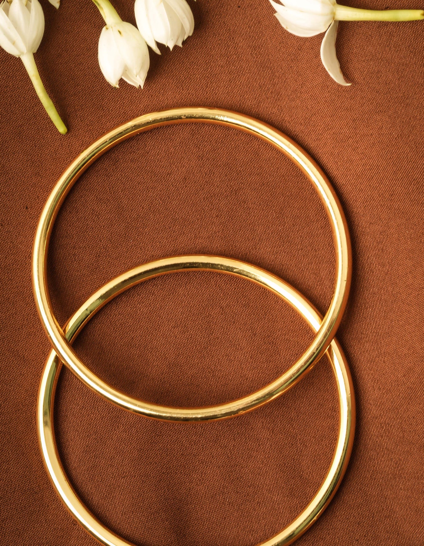 Plain Gold Plated Bangles Set Of 2