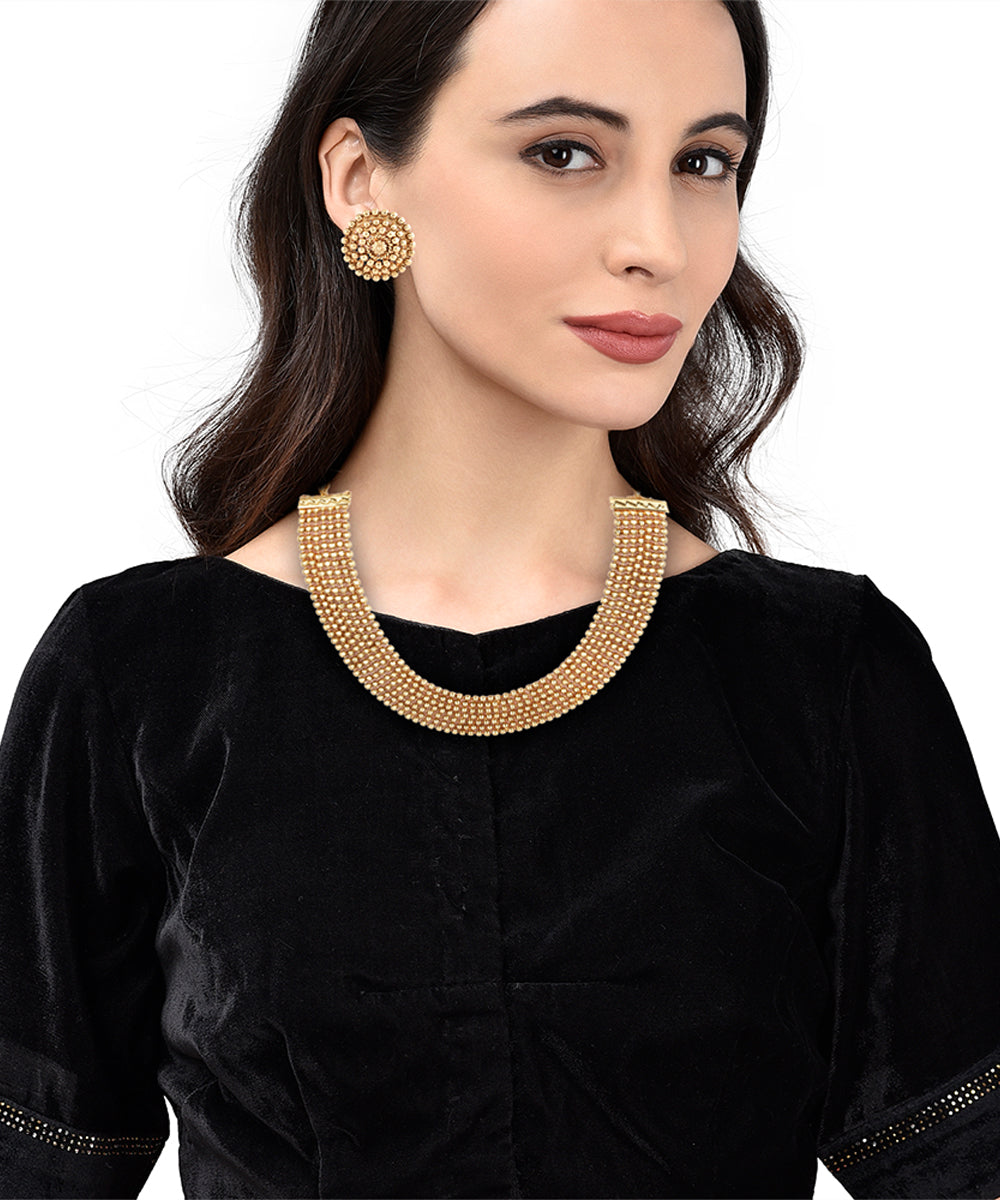 Gold Plated South Indian Designer Necklace Sets