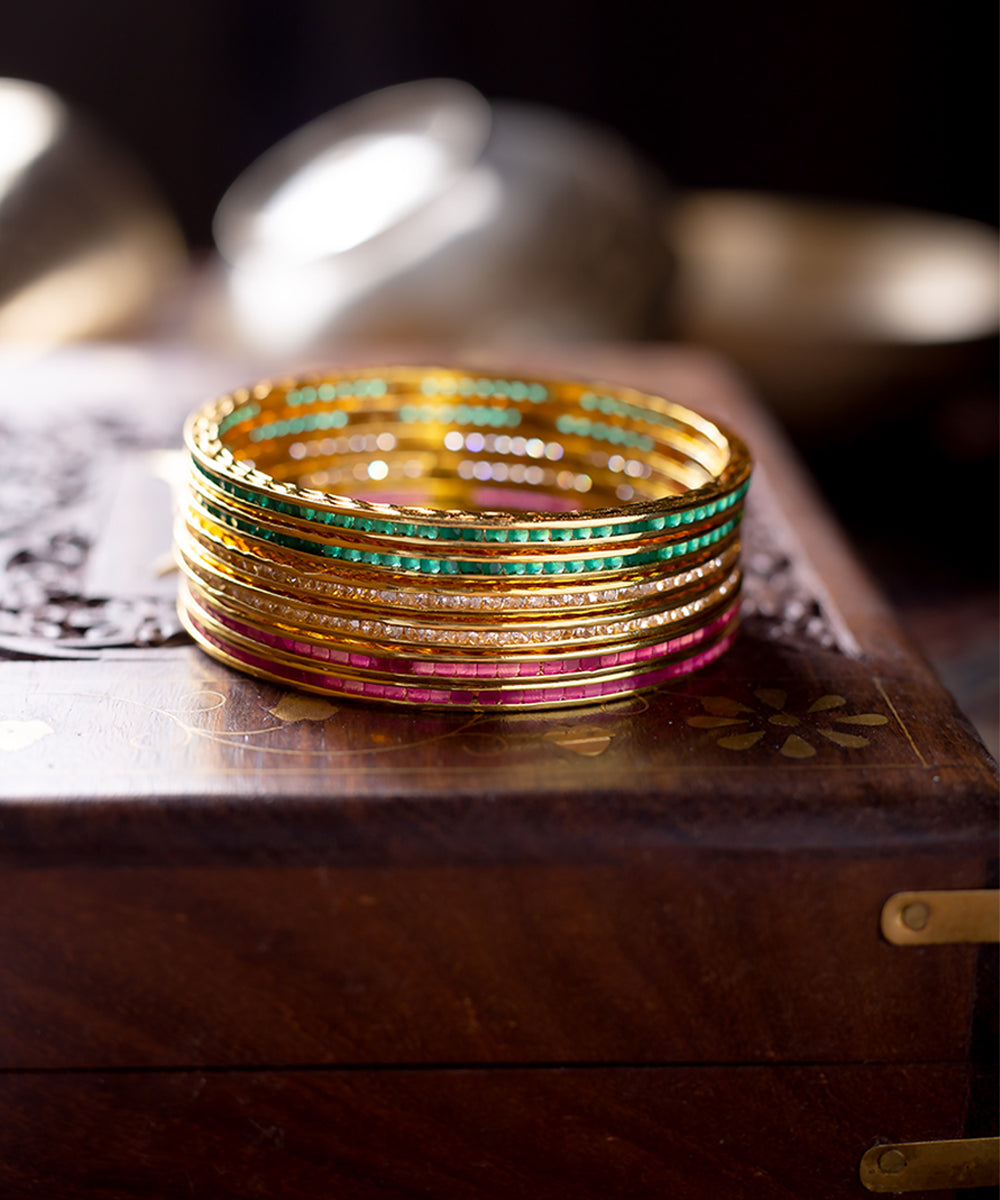 Gold Plated American Diamond Bangles