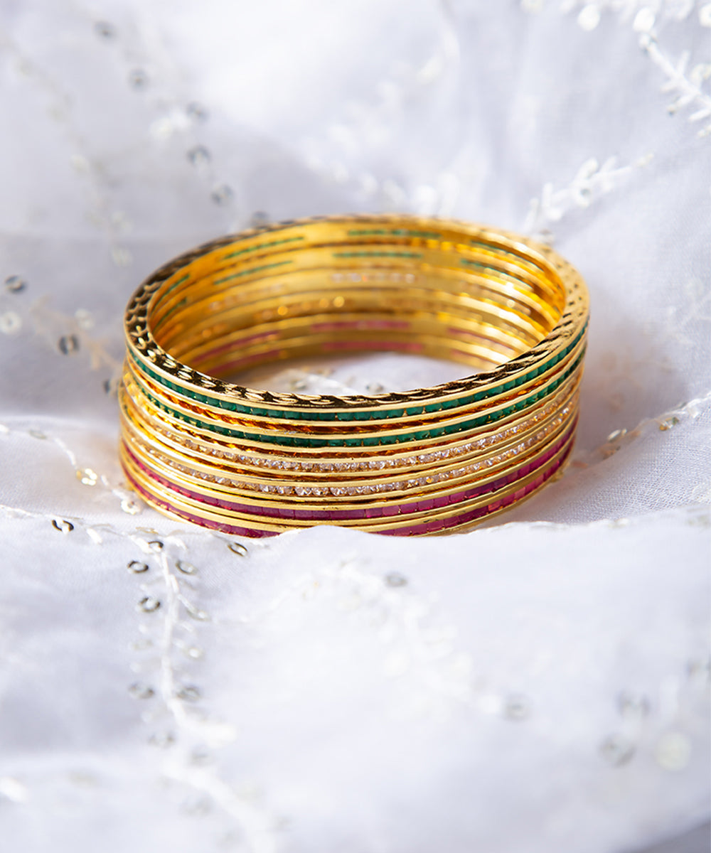 Gold Plated American Diamond Bangles