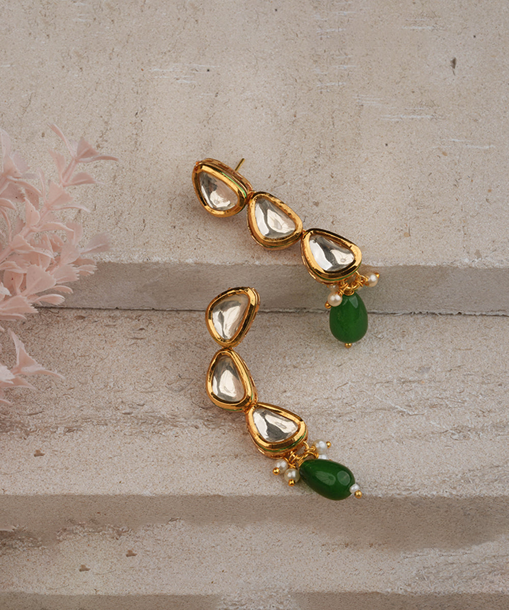 Ethnic Kundan Green Jewellery Set