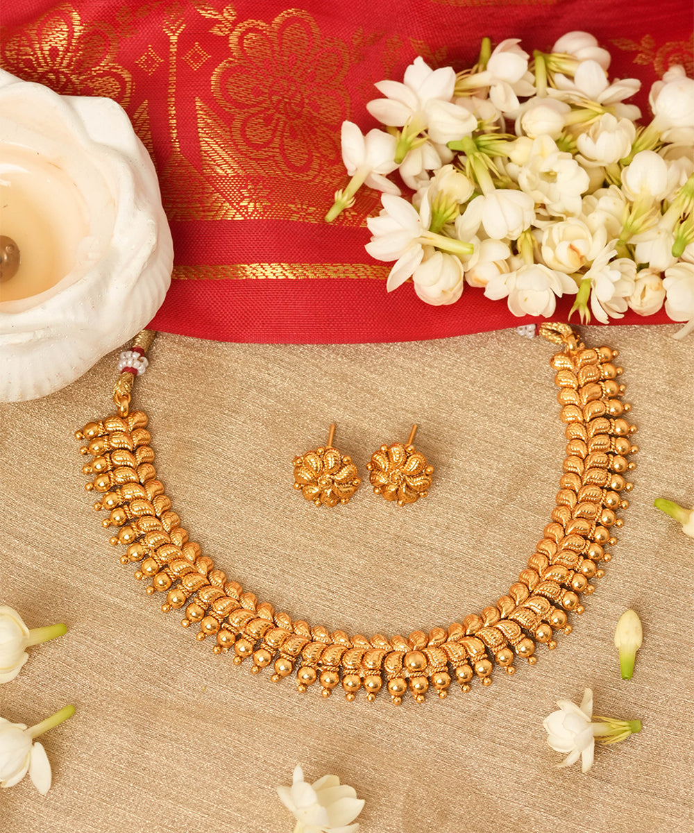 Traditional Gold Plated Necklace Set for Wedding