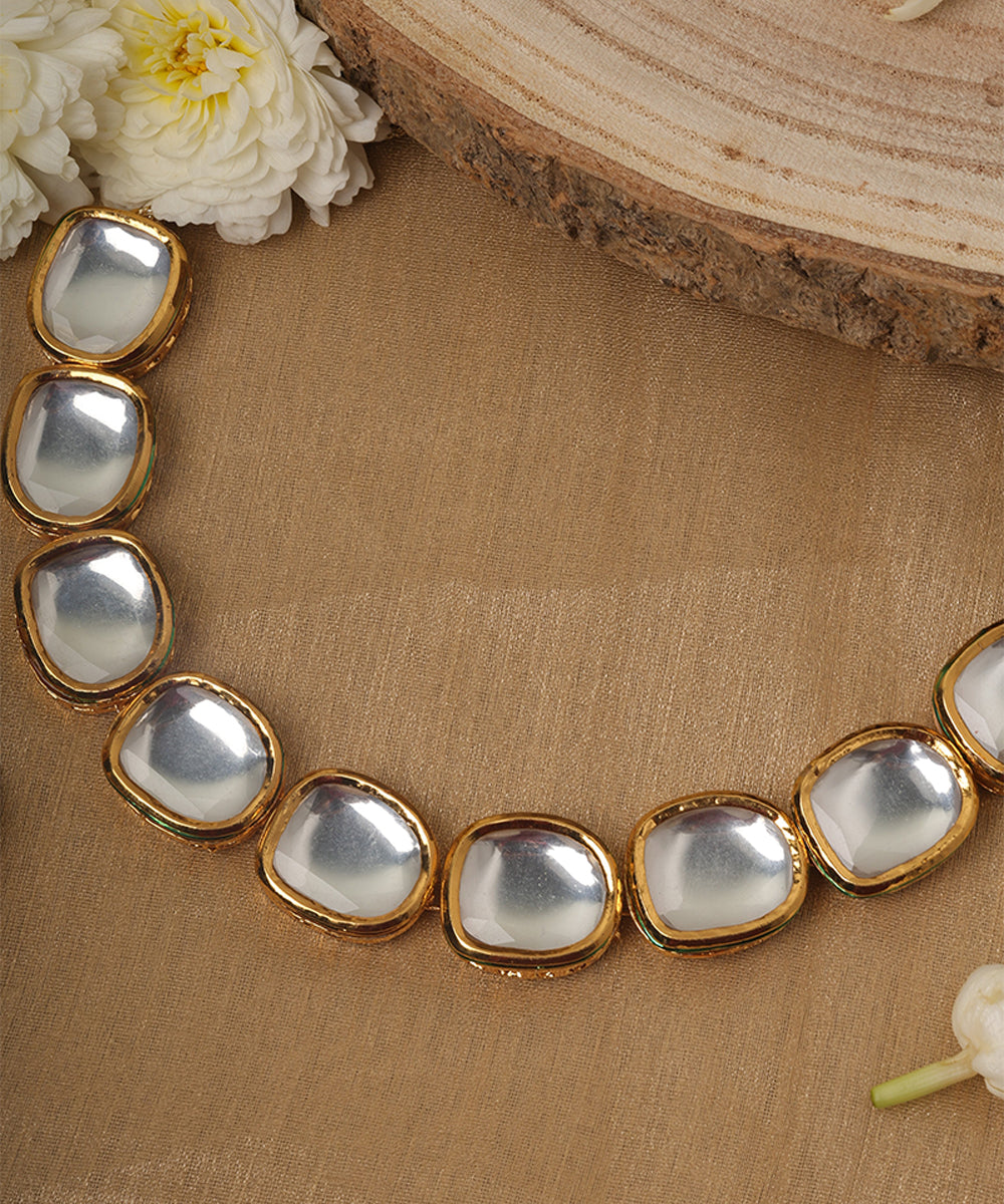 White Stone Kundan Necklace Set