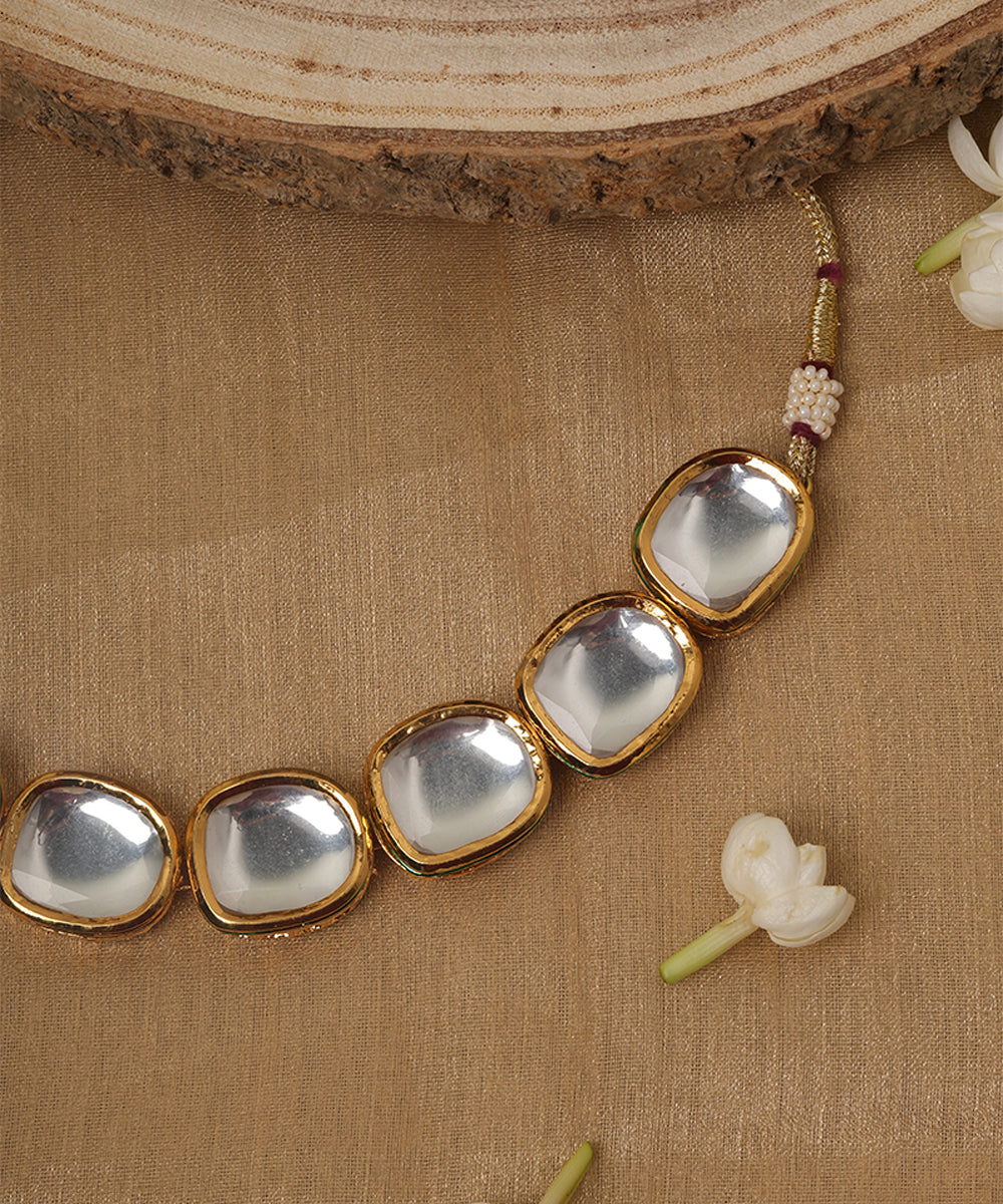 White Stone Kundan Necklace Set