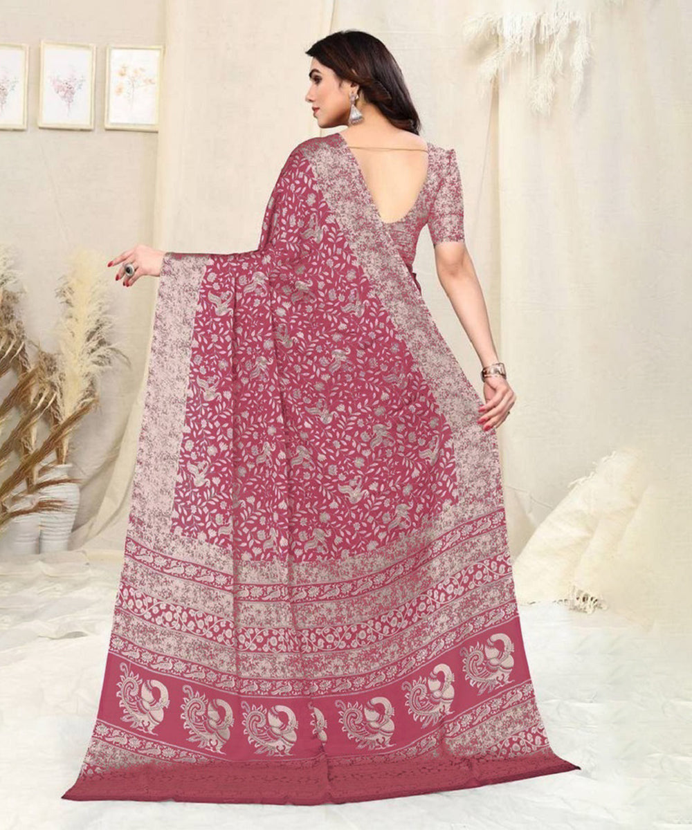 Saree Magenta Art Silk Zari