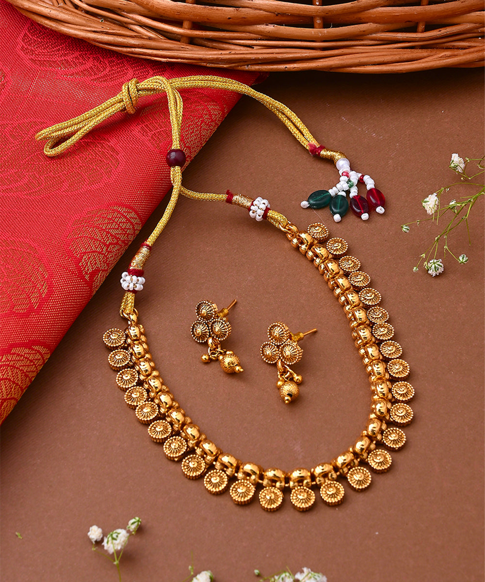 Yellow Gold Plated Necklace Set