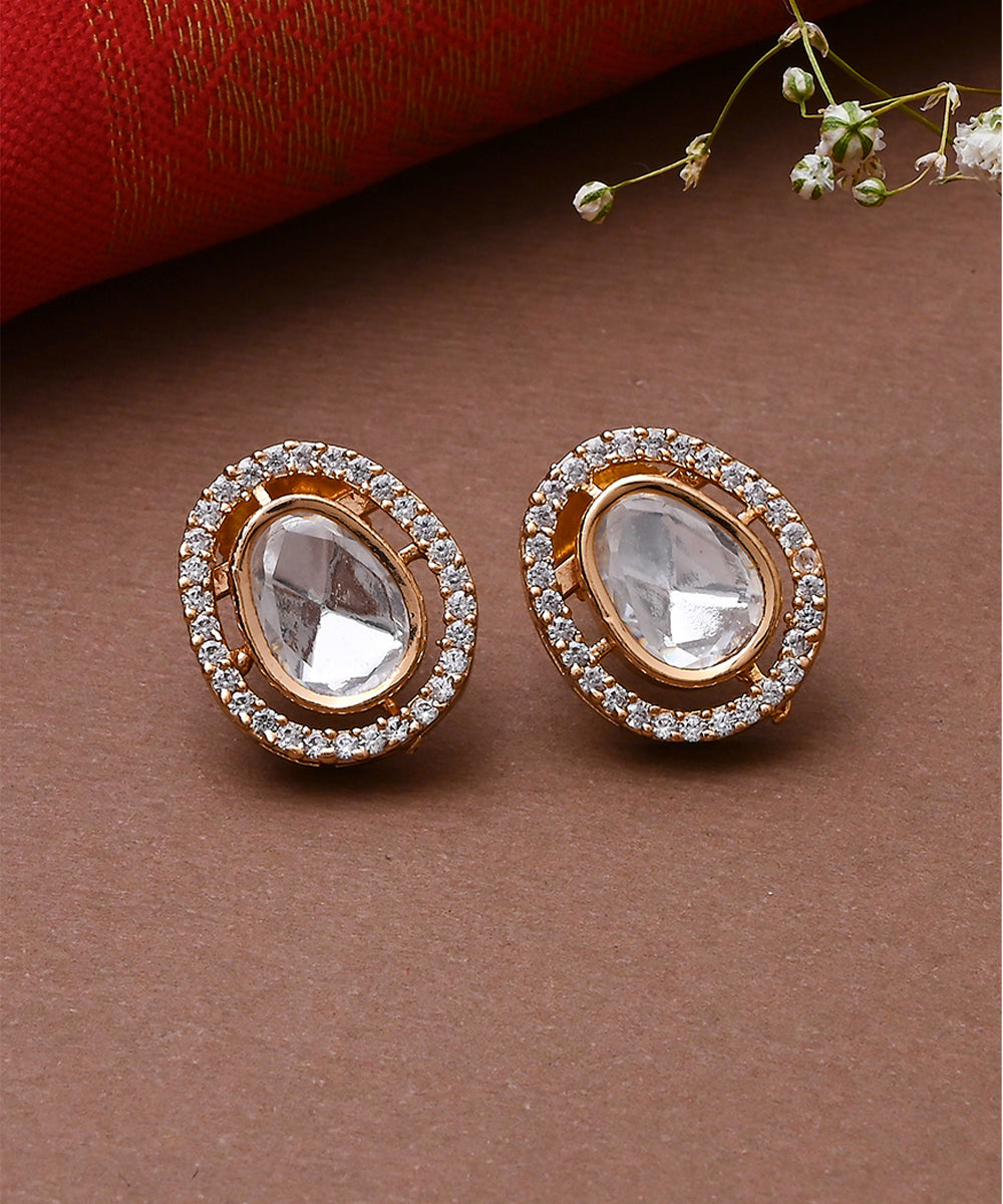 Single Stone Necklace Set With Earrings