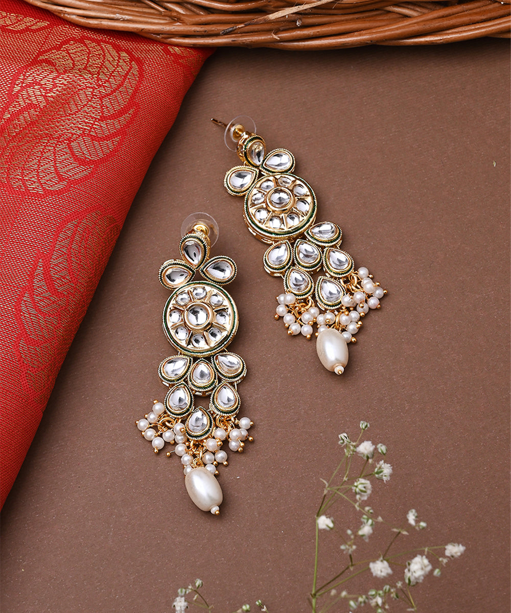 Multicolour Gold Plated Necklace Set with Earrings