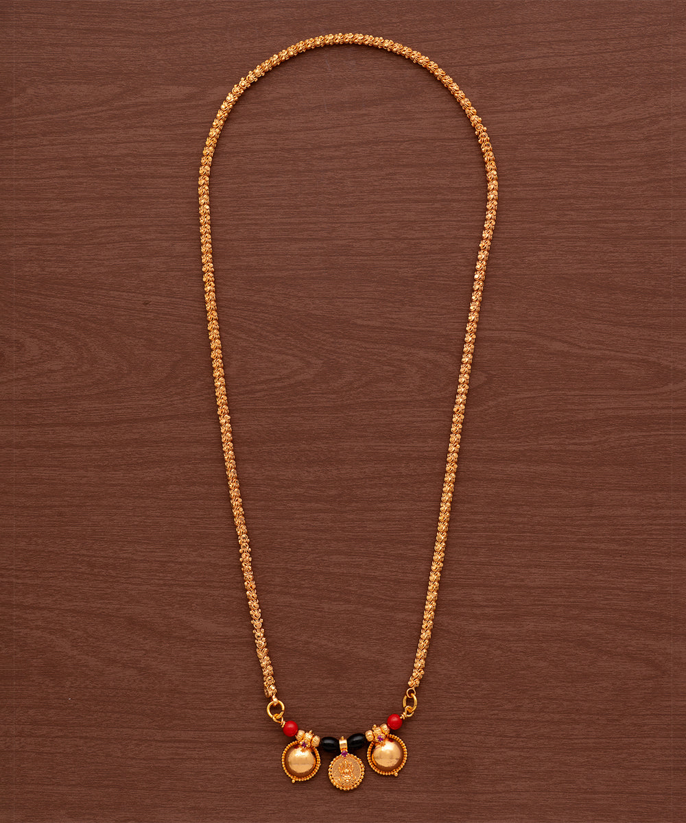 Laxmi Motif Black Gold Mangalsutra