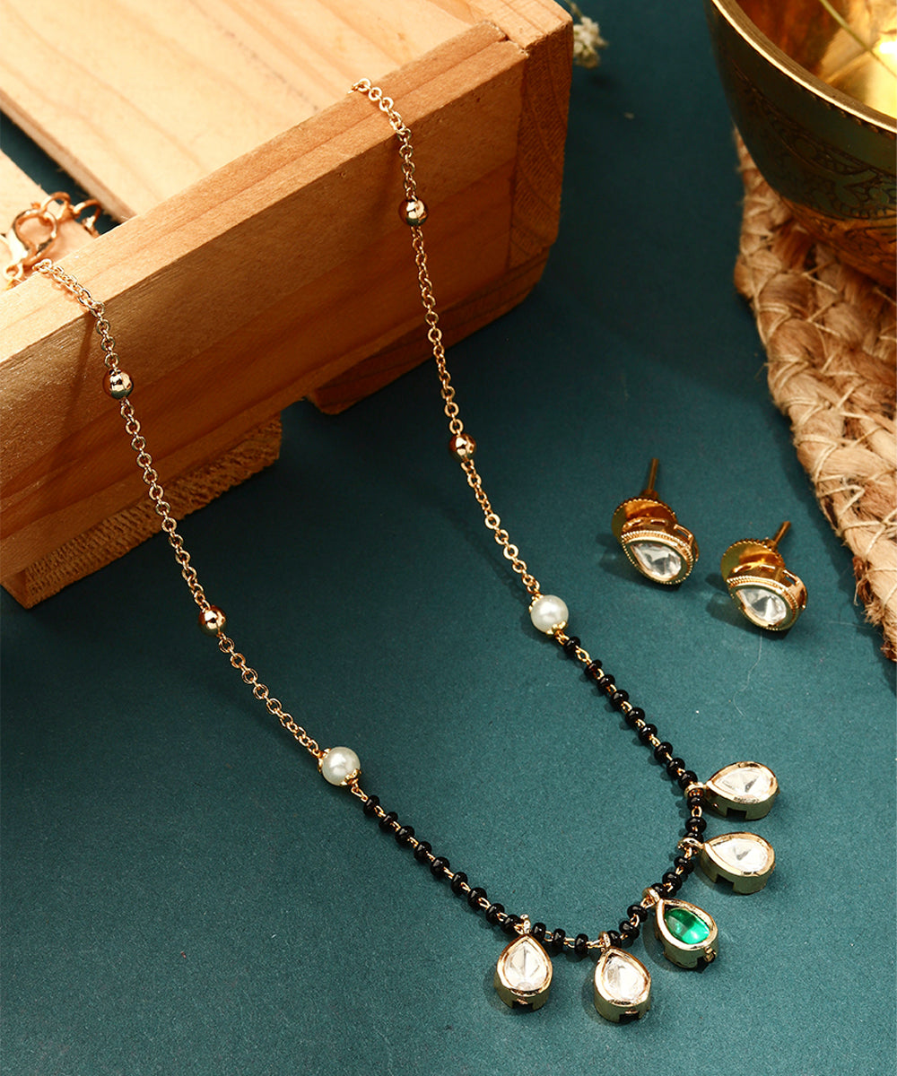 Minimalist Black Bead Necklace