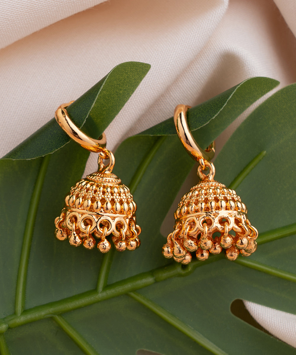 Jhumkis Gold Small Hoop Style