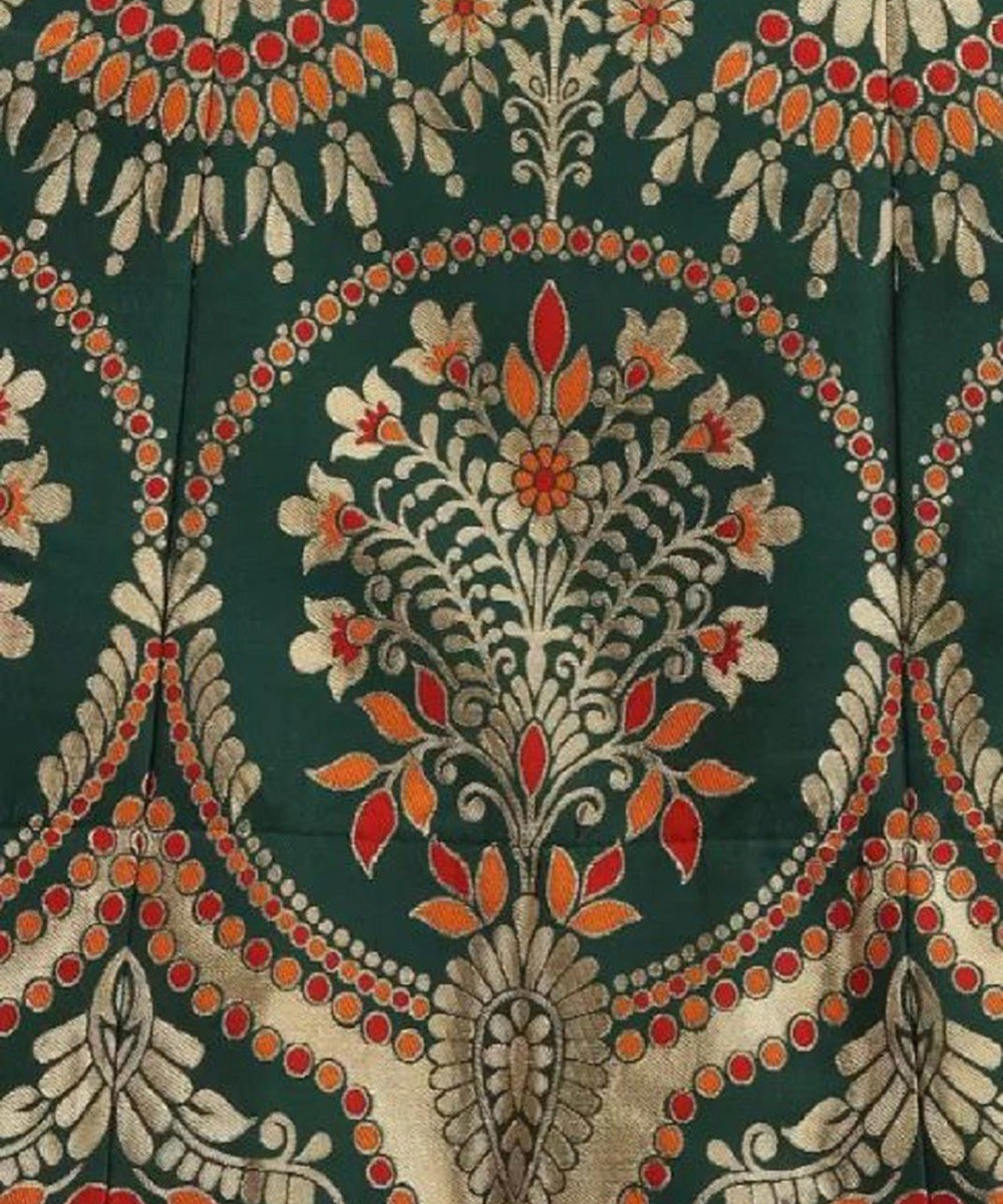 Lehenga Green Jacquard Wedding Unstitched