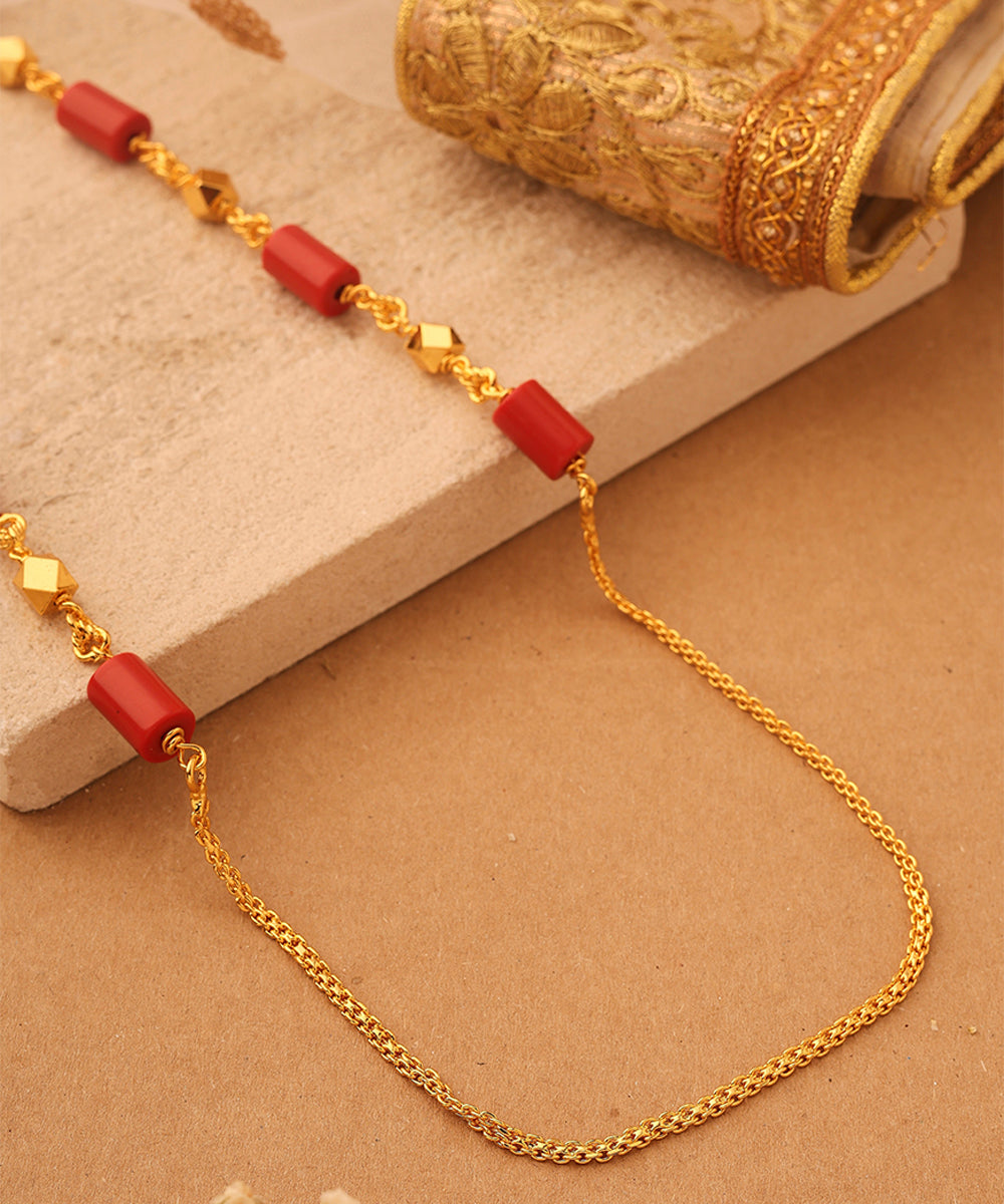 Necklace Red Lakshmi Beads