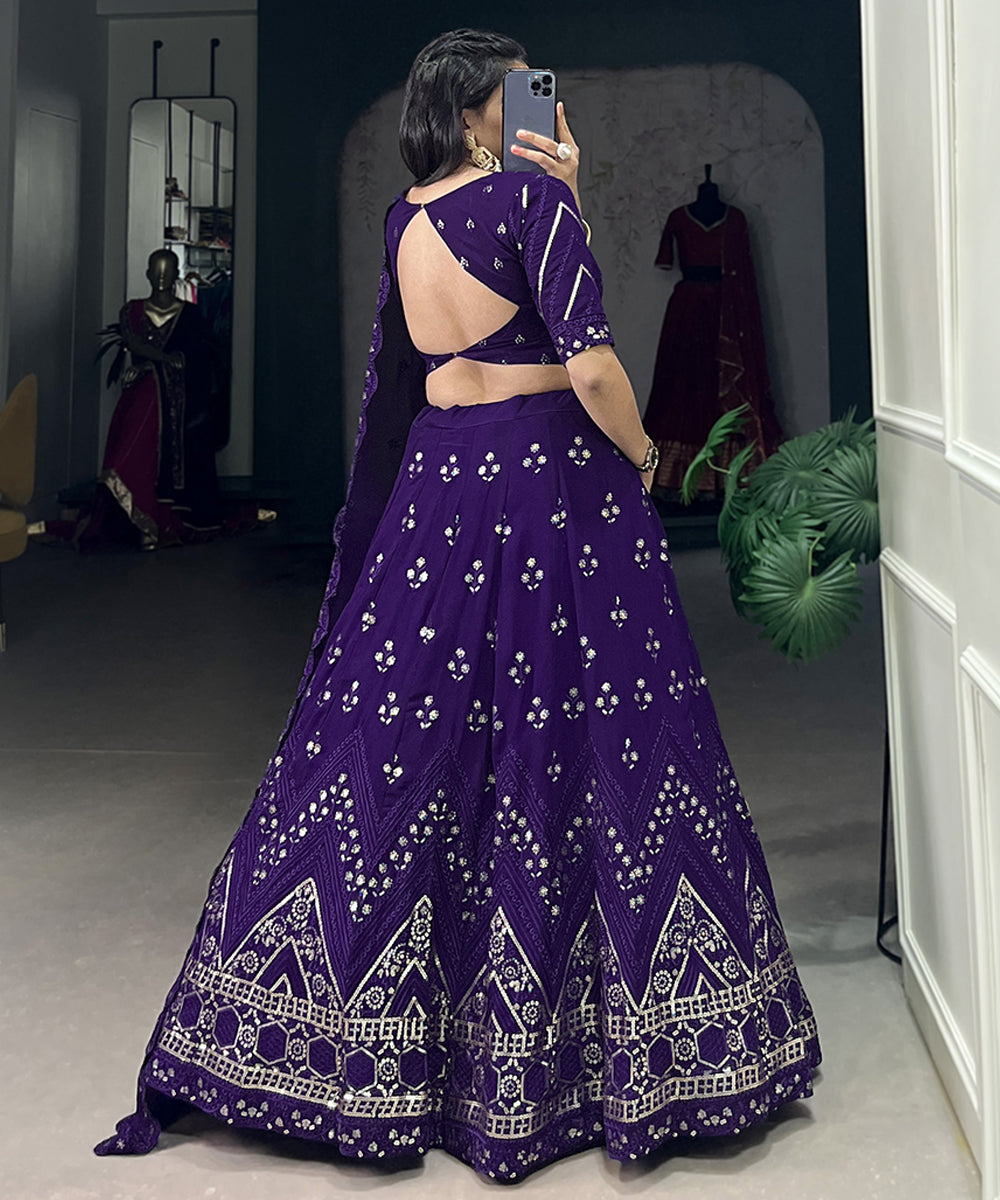 Women's Sequins Work Lehenga Choli Set with Exquisite Detailing Unstitched