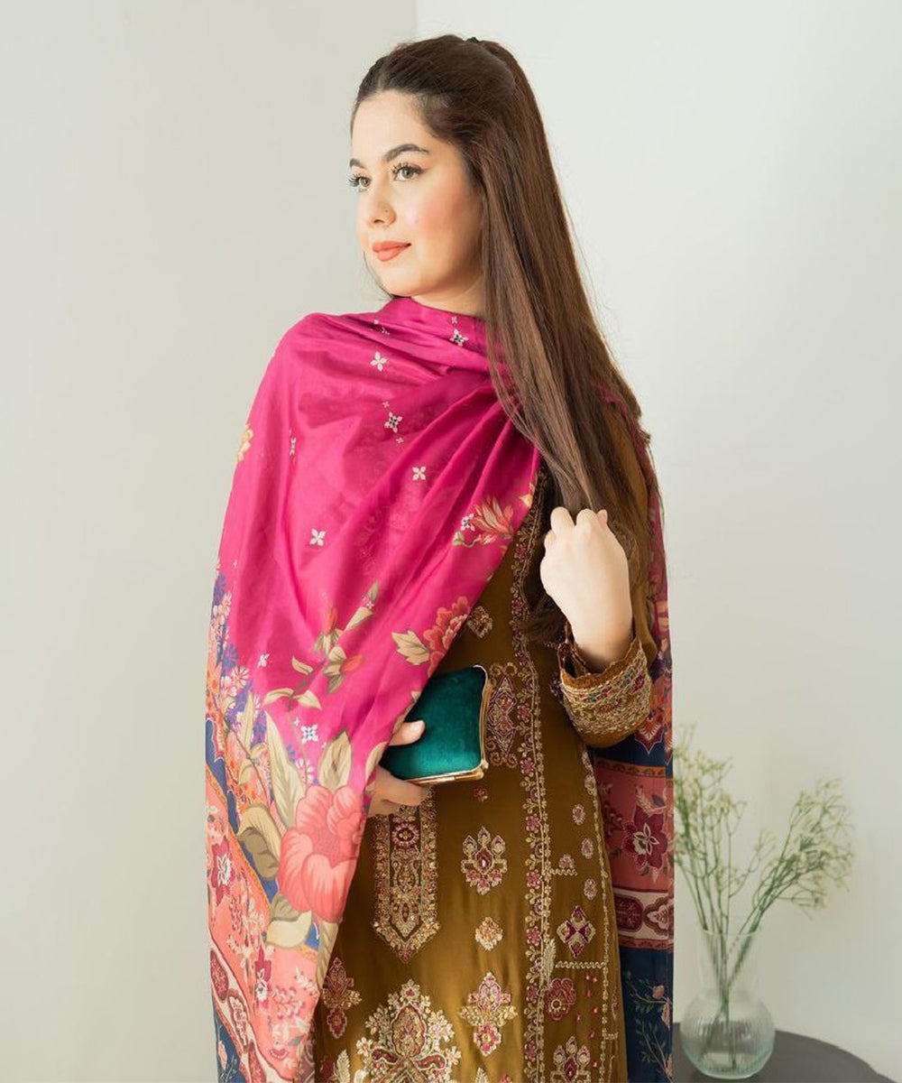 Kurta Set Mocha Brown Georgette