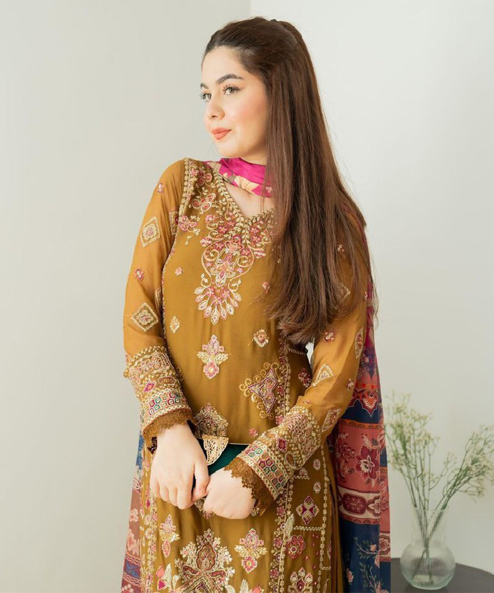 Kurta Set Mocha Brown Georgette