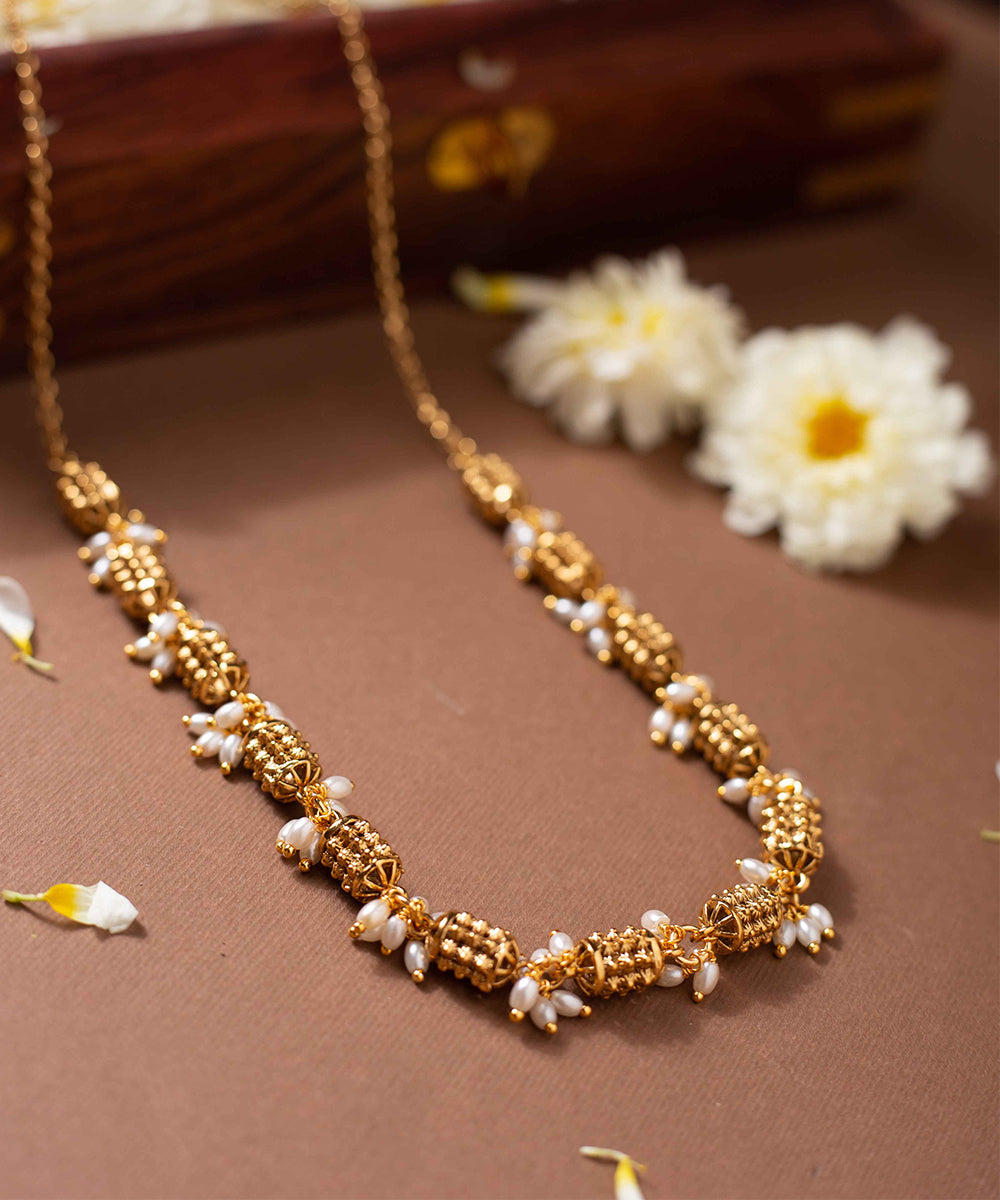 Necklace Golden Pearl Set