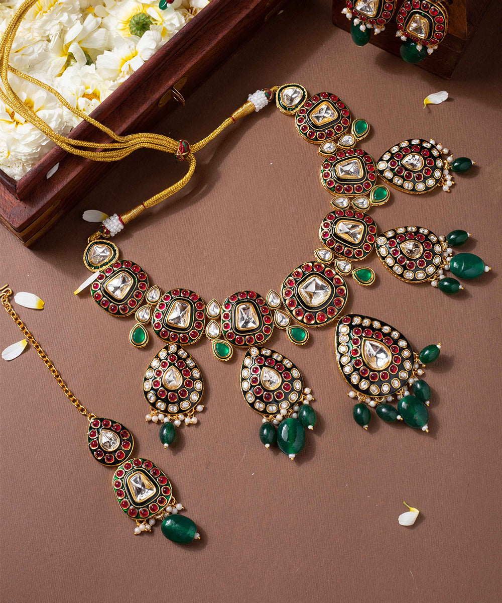 Necklace Jaipur Kundan Emerald