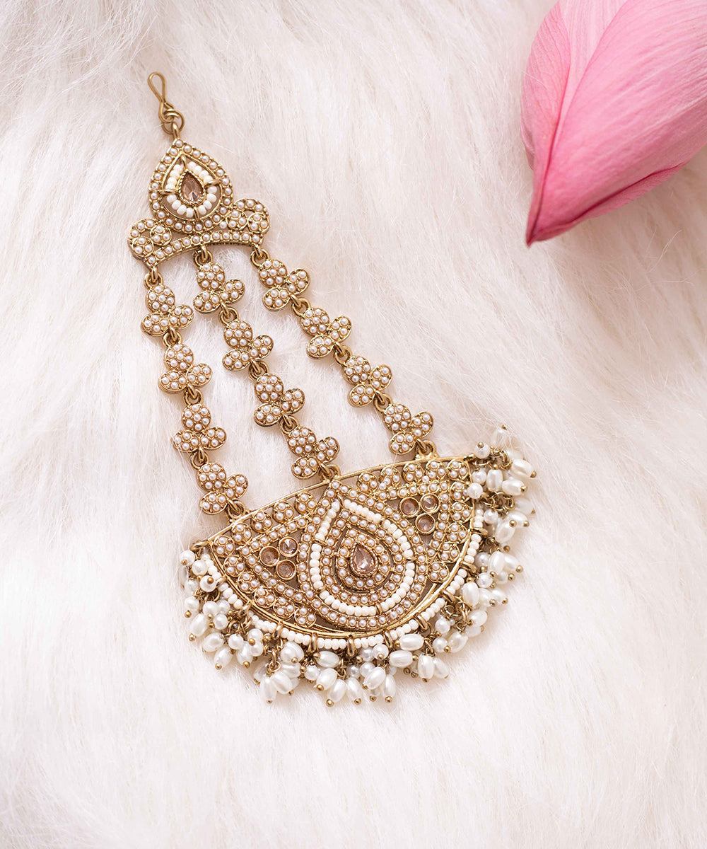 Necklace Gold Polki Earrings Tikka
